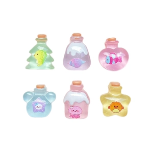 Mini resin drift bottles with sea creatures and liquid inside for DIY crafts
