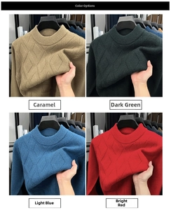 Detailrooster met vier kleuren ruitgebreide truien en elastische textuurweergave