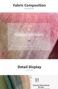 Macro shot of a thick pink rainbow plaid scarf with soft and fluffy knit texture