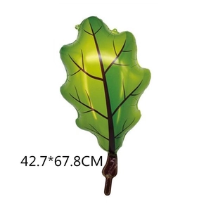 Green oak leaf foil balloon decoration for Thanksgiving party events, size 42.7x67.8CM