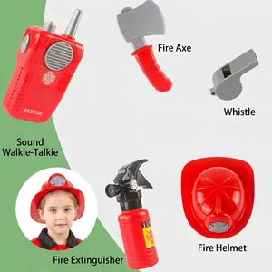 6-piece kids firefighter costume set with helmet and extinguisher for role play