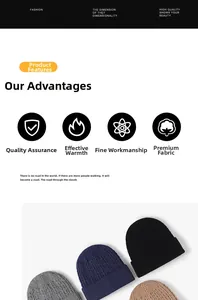 Detailed knit texture and color selection for thermal winter fleece-lined beanies