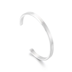 Brazalete minimalista de 6mm en acero inoxidable cepillado con forma de C para hombre