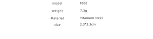 Detailed specifications for titanium steel C-shaped twisted earrings, size 2.3x2.3cm