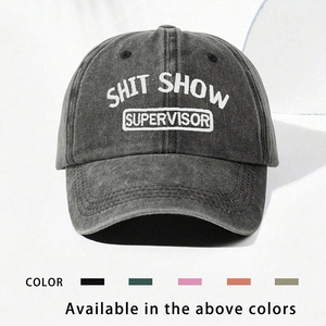 Berretto Da Baseball In Cotone Lavato Distressed Shit Show Supervisor Ricamo Regolabile Dad Hat Retro Hip Hop Visiera Curva Unisex
