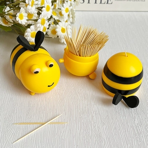 Porte-cure-dents créatif en forme d'abeille jaune et noire pour décoration de table
