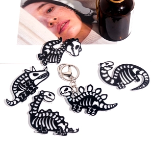 Détails de divers pendentifs squelettes de dinosaures en acrylique avec porte-clés