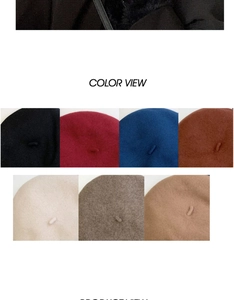 Detailed grid view showcasing multiple elegant colors of wool berets for diverse styling