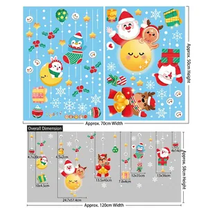 Detailed dimensions of Christmas static window stickers made of PVC with SGS certification