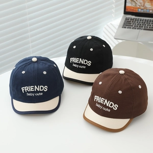 Baby Baseball Cap Cotton Blend Color Block Letter Embroidery Sun Hat Adjustable Casual Fashion For Toddlers Infants