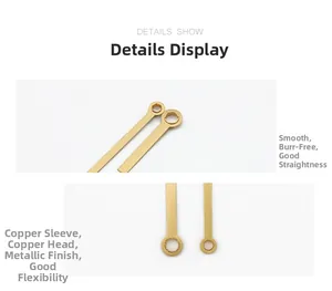 Detailed close-up of smooth copper clock movement pins with gold metallic finish
