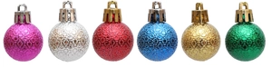 Detailed view of 3cm colorful electroplated Christmas balls with sunflower relief texture