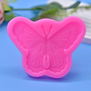 Pink butterfly shaped silicone mold for DIY cake mousse chocolate and baking crafts