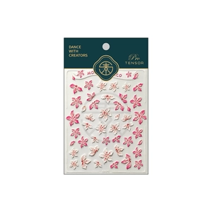 Sakura theme 3D embossed nail stickers KX475 with pink cherry blossoms for nail art