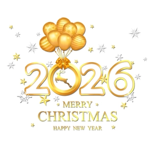 2026 Golden Christmas balloon window stickers with reindeer and star holiday decorations