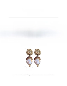 Detail view of lion head earrings with dimensions 4cm height and 1.8cm width specifications