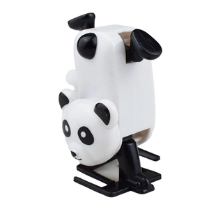 Wind-up walking panda toy with mechanical joints and classic black and white design