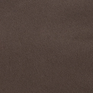 Close-up of premium dark brown knitted fabric showing fine texture and quality material
