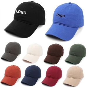 Classic six-panel cotton baseball caps available in ten versatile solid colors