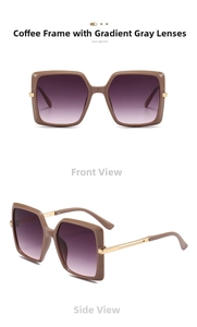 Classic square coffee frames with gradient purple lenses and metal hinge accents