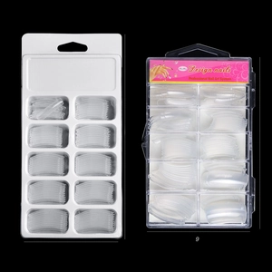 100pcs clear nail extension dual forms in plastic storage boxes for professional manicures