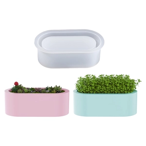 Molde de silicona ovalado para macetas de suculentas y cajas de almacenamiento DIY