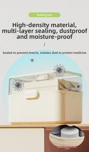 Macro detail of high-density medicine box featuring double sealing for dustproof storage