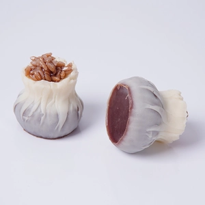 Realistic shumai food model with detailed purple and white dumpling texture for props