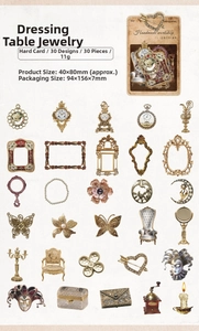 Detailed collection of 30 vintage hollow-out cards with clocks and butterflies for DIY journals