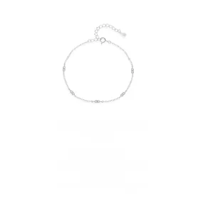 Detailed macro shot of S925 sterling silver chain bracelet with infinity symbol charms