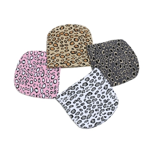 Women's leopard jacquard knit beanie hats in four stylish assorted color options