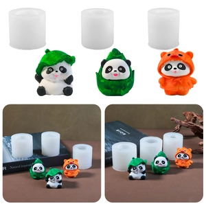 Molde De Silicona Panda DIY Forma De Animal Dibujos Animados Para Vela Resina Aromaterapia Yeso Decoración Hogar