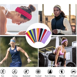 Multi-colored high elasticity sports sweatbands for yoga running and cycling