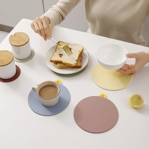 Morandi colors silicone heat-resistant coasters set for kitchen and coffee table use
