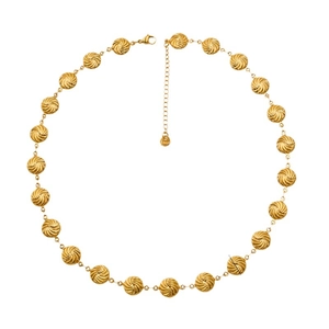 French style golden stainless steel necklace featuring a spiral whirlpool pendant design