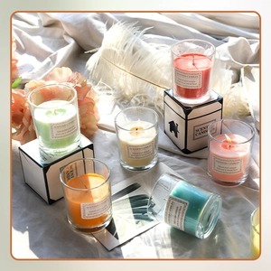 Scented Candles In Glass Jar For Home Decor Aromatherapy Paraffin Wax Long Lasting With Gift Box Multiple Fragrances