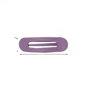 Detail showing dimensions of the large matte purple hollow hair clip for styling