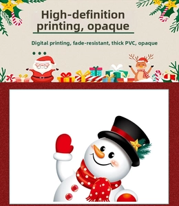 Detail of Christmas snowman sticker in thick PVC with high-definition digital printing