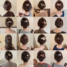 Collectie grappige haarclips in de vorm van voedsel met parel-, katten- en strikontwerpen