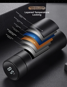 Detailed cross-section of smart vacuum flask showing 304 stainless steel insulation layers