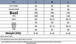 Size chart for women's casual cropped pullover sweatshirt with detailed CM measurements