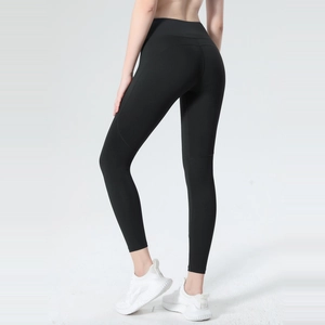 Schwarze Yoga-Leggings mit hoher Taille, Bauchkontrolle und Push-up-Effekt für das Training