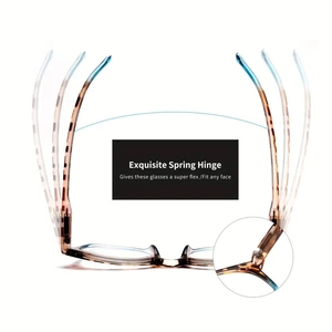 Detailed view of flexible spring hinge on tortoiseshell reading glasses for any face