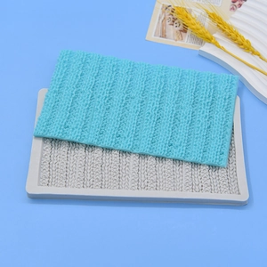 Knitted sweater texture silicone cake border mold for DIY fondant and chocolate baking
