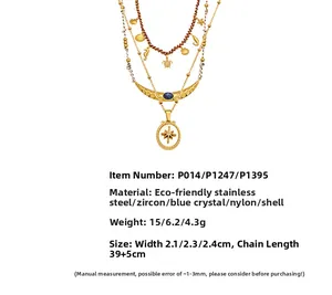 Detailed specs of stainless steel marine necklaces with seahorse and turtle pendants