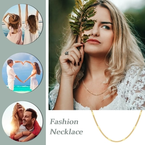 Collier chaîne élégant en acier inoxydable plaqué or 18K pour femme tendance