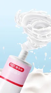 Macro-opname van huisdierentandpasta met melksmaak en de handige no-rinse formule