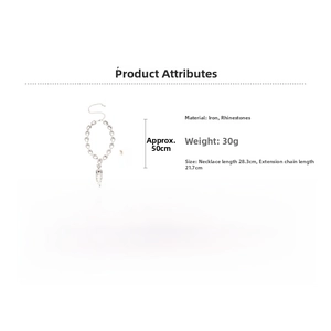 Detaillierte Größentabelle für das Strass-Halsketten- und Perlenohrring-Set