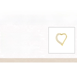 Detailed specifications of 925 sterling silver heart cartilage hoop with cubic zirconia