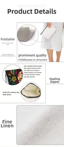 Detail showing high-quality fine linen fabric and anti-slip alloy zipper of the bag